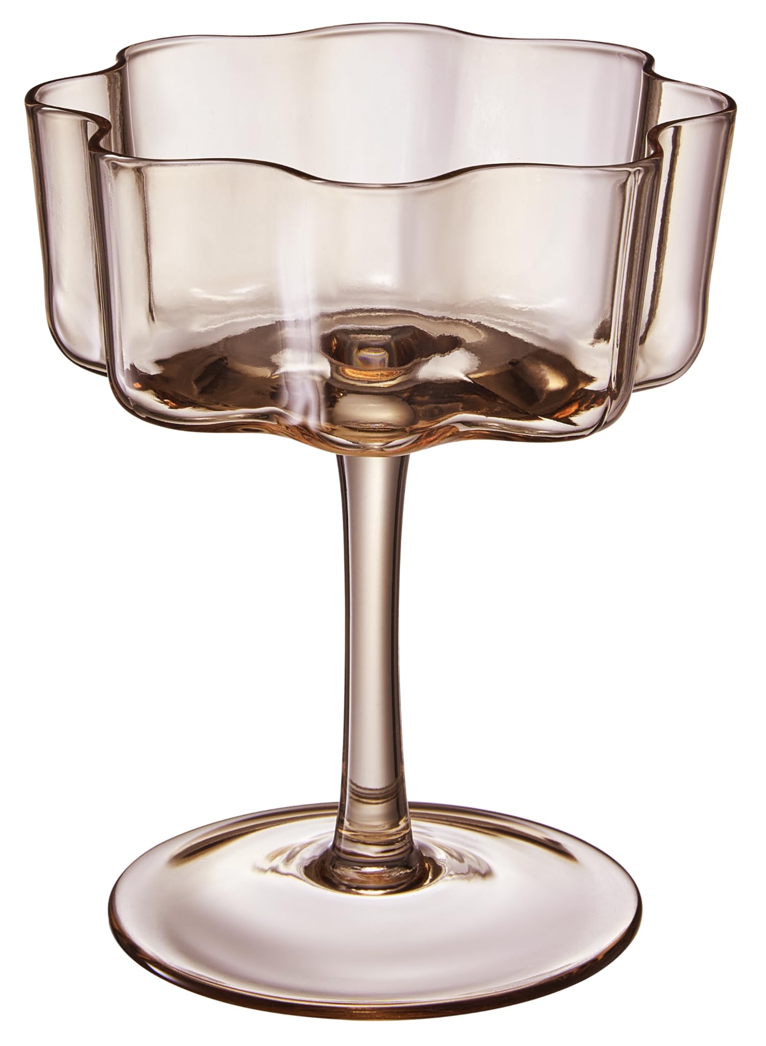 Flower Wave Coupe Cocktail Colored Glasses – Set of 6