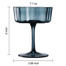 Sculpted floral coupe glassware with wide bowl design