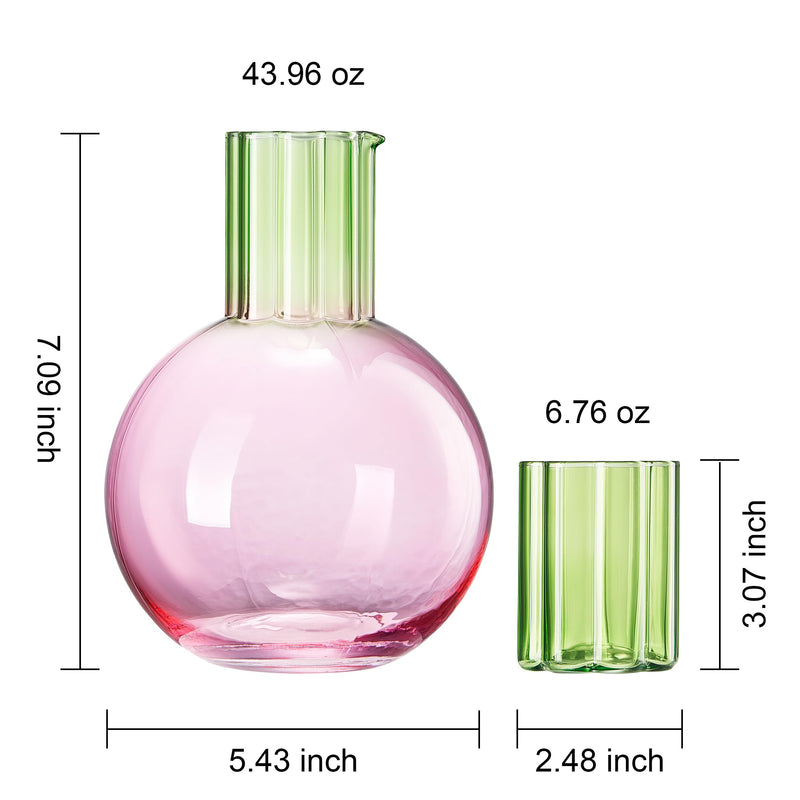 44 oz carafe with 6.7 oz tumbler stacked on top