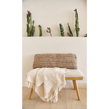 Sea Shell white textured checks handloom cotton throw – One Affirmation