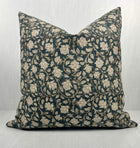 Hazel Teal Floral Print Linen Pillow Cover – view 5