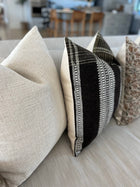 Indian Wool Pillow Cover | Brown + Cream