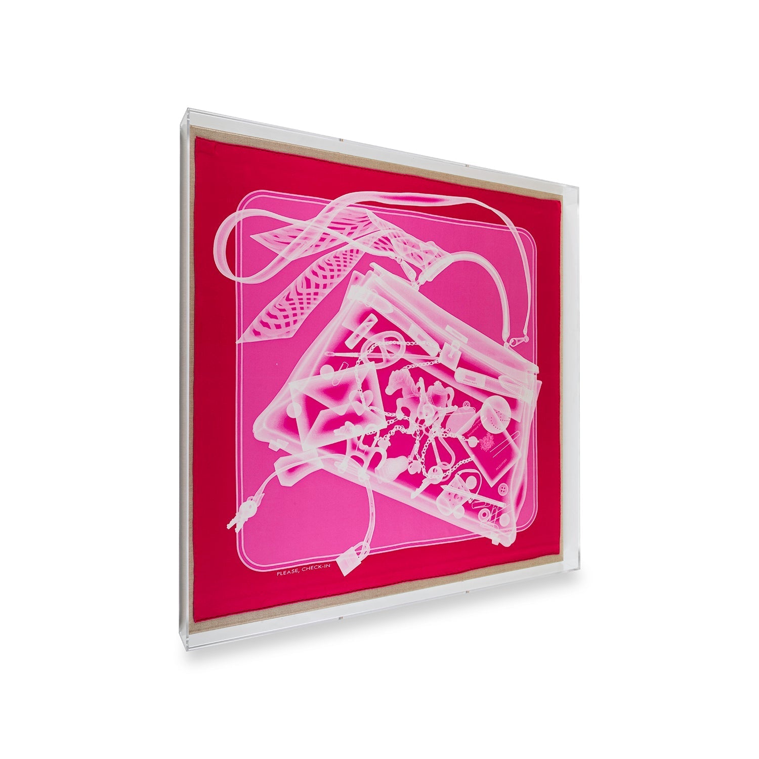 36x36" Modern UV-Grade Acrylic Shadowbox with Linen Canvas (For Scarves Up To 35")