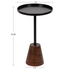Tira Round Metal and Wood Side Table