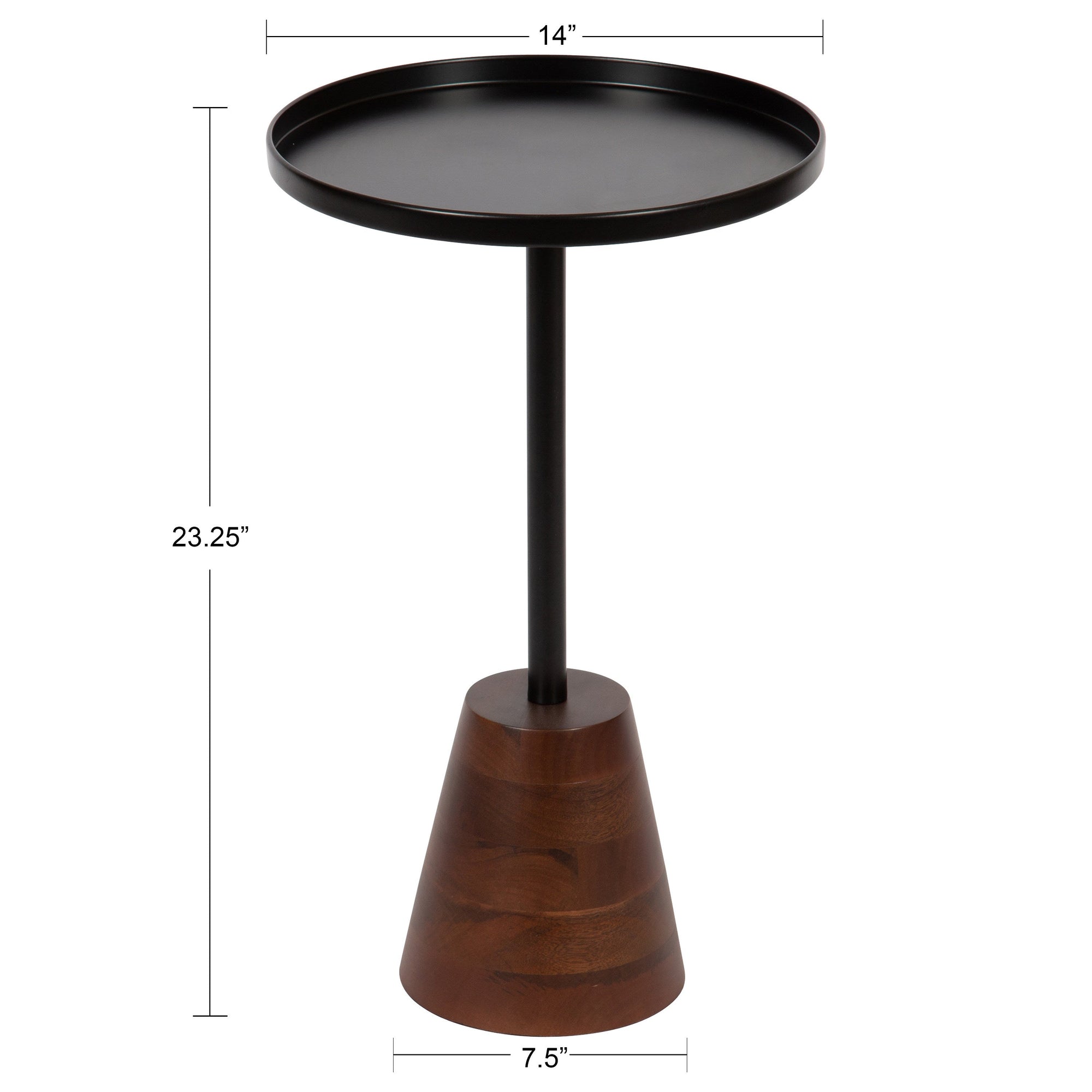 Tira Round Metal and Wood Side Table