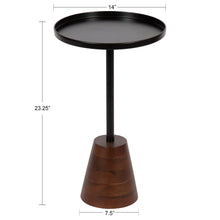 Tira Round Metal and Wood Side Table