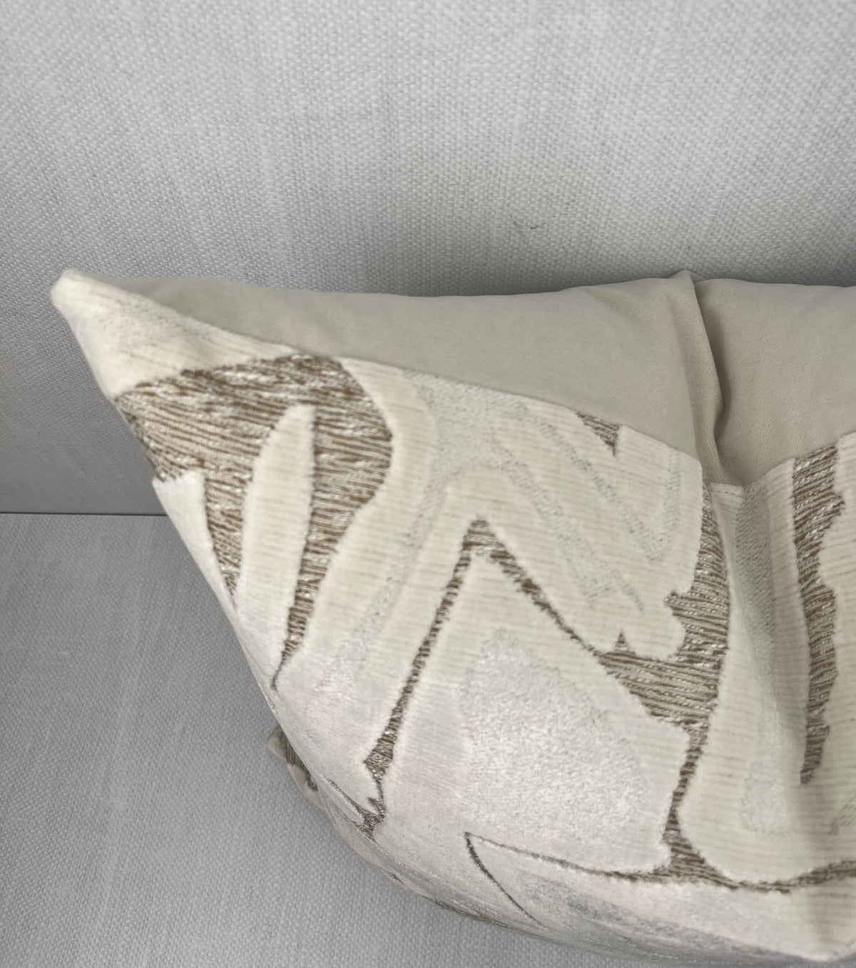 Henley Cream Velvet Abstract Pillow Cover – view 2