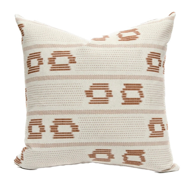 Nola Cream and Rust Double Circle Pillow Cover