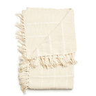 Sea Shell white textured checks handloom cotton throw – One Affirmation