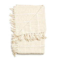 Sea Shell white textured checks handloom cotton throw – One Affirmation