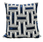 Brixity Navy and Gray Metallic Geometric Pillow Cover