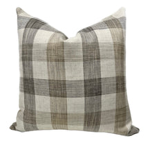 Beatrice Neutral Plaid Woven Pillow Cover