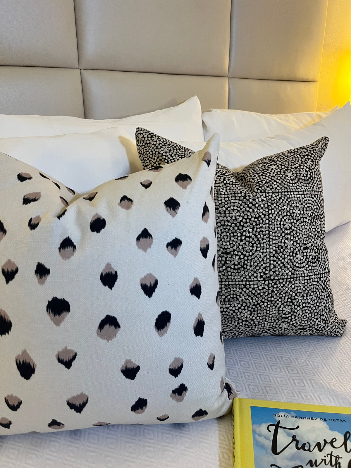 Chloe Cream Spotted Pillow Cover – view 3