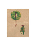 Wreath I painterly evergreen wreath art print, view 4