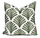 Olivia Green Fern Embroidered Pillow Cover