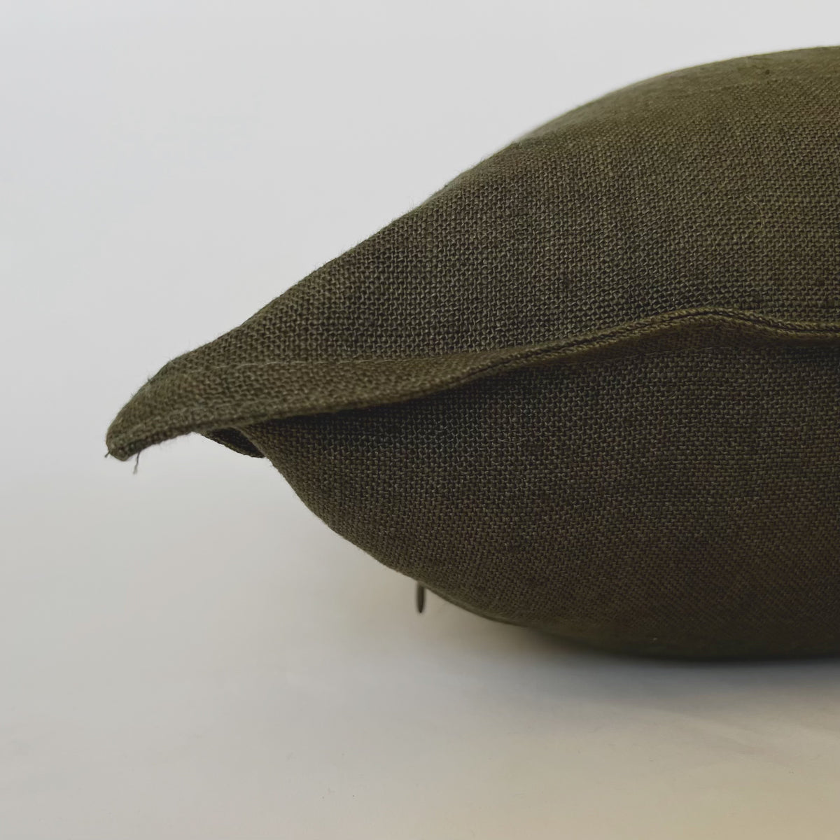 Olive Linen Pillow Cover