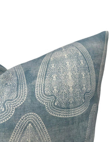 Artemis Distressed Pillow Cover in Lake Blue, Susan Connor Textiles