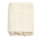 Sea Shell white textured checks handloom cotton throw – One Affirmation