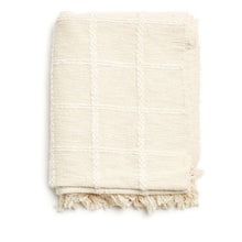 Sea Shell white textured checks handloom cotton throw – One Affirmation