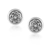 Rectangular bezel stud earrings close-up