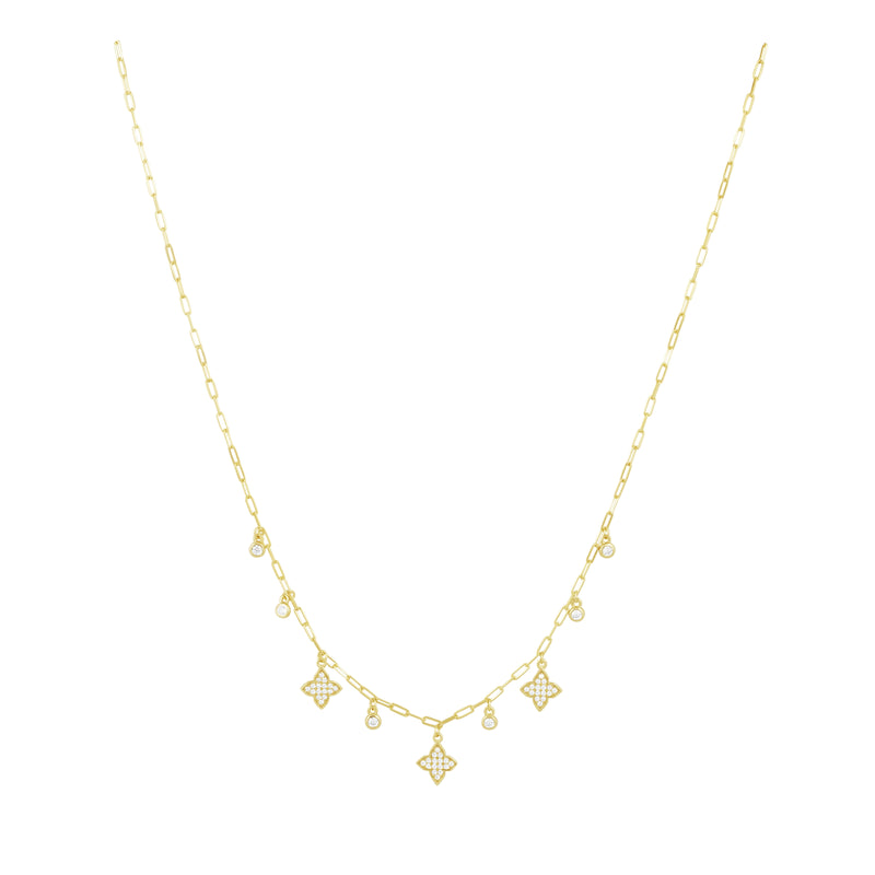 Amanda CZ Necklace with dainty pavé pendants