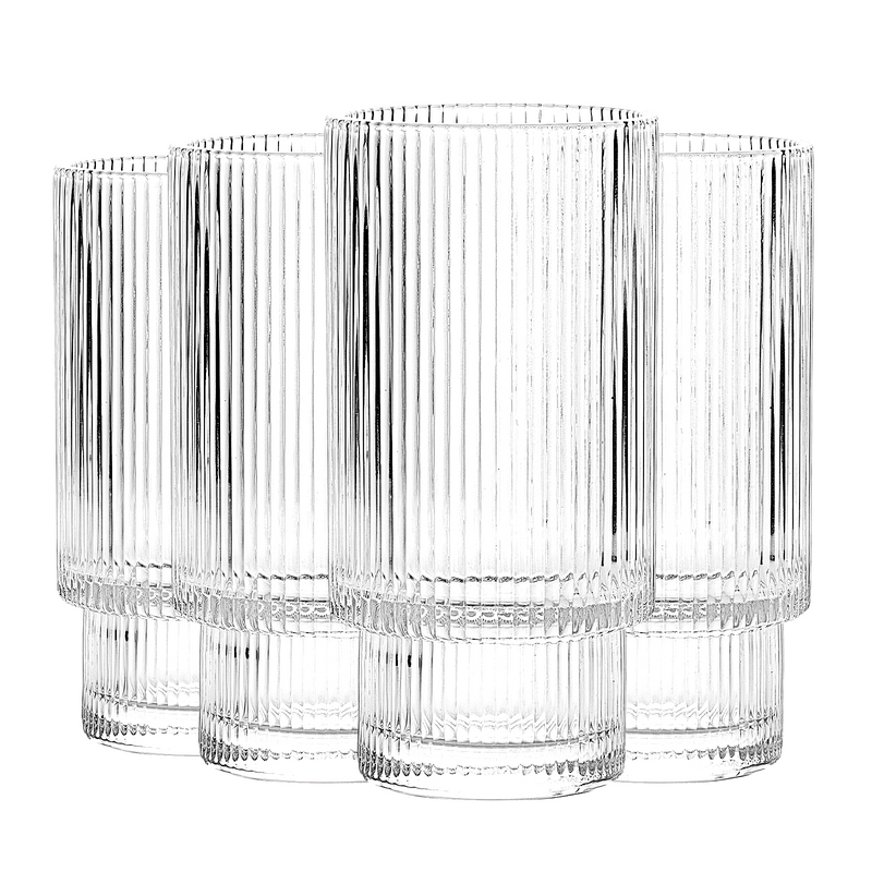 Set of 4 Como Highball Glasses on dining table