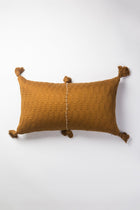 Front of the 12x20 Antigua lumbar pillow in solid umber brown