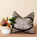 Arc Black shibori print mulberry silk pillow cover, 20x20 – One Affirmation