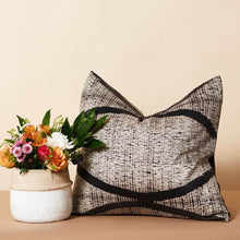 Arc Black shibori print mulberry silk pillow cover, 20x20 – One Affirmation