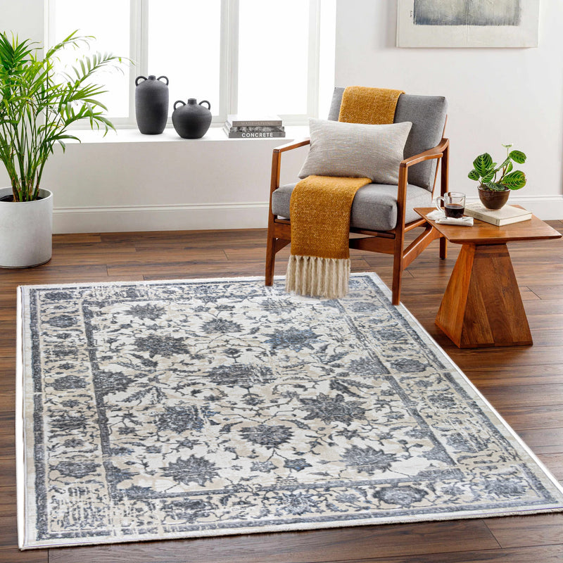 ROY's Home High&Low Area Rugs, Classic Pattern - Shiny Ivory,Grey,Beige Yarn