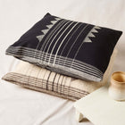 Kora Black large handloom artisanal pillow cover, 24x24 – One Affirmation