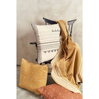 Kora white and black handloom large square pillow cover, 24x24 – One Affirmation