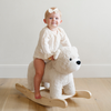 Puppy rocker in soft Saranoni fabric with wooden handles