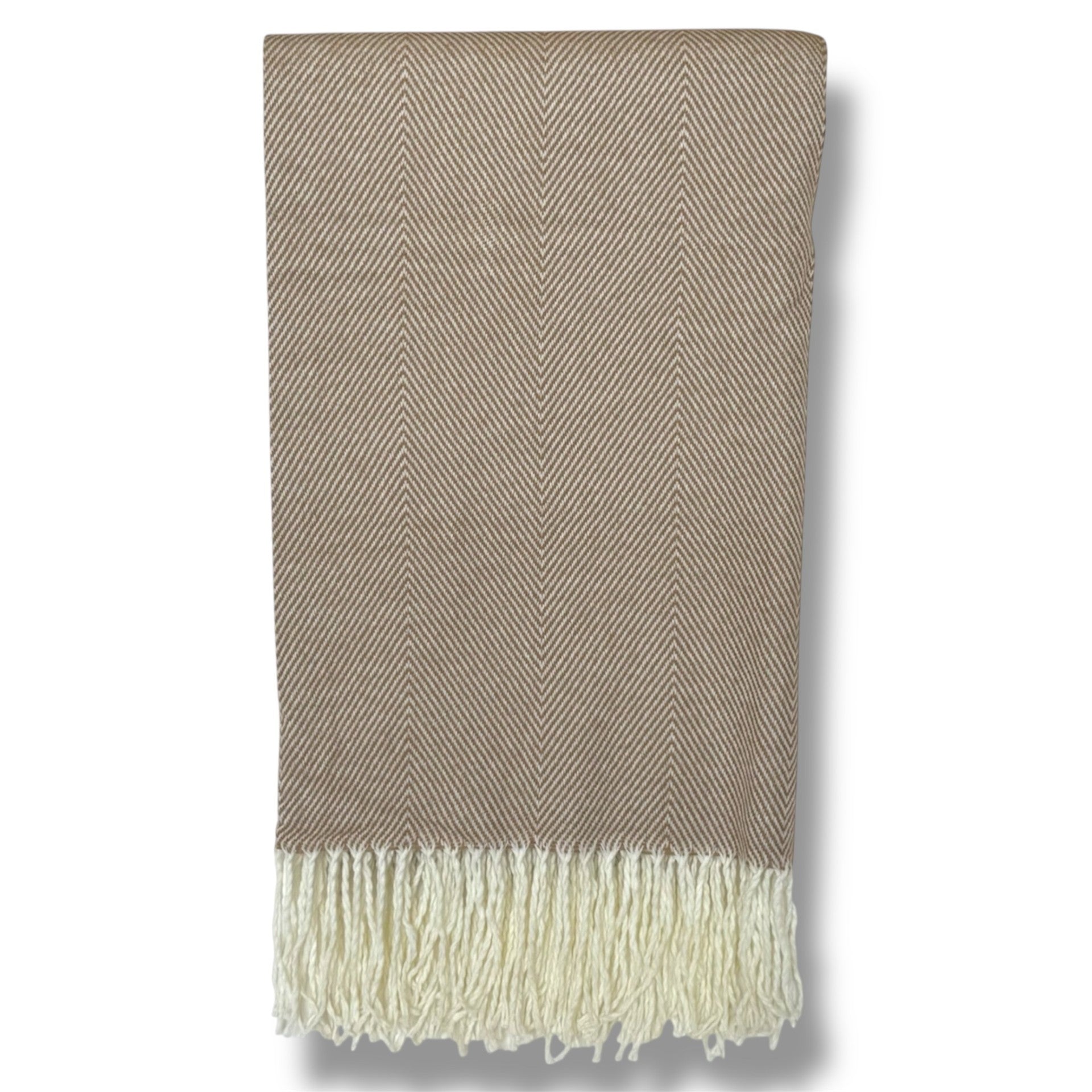 Cozy Brown Fringe Throw Blanket