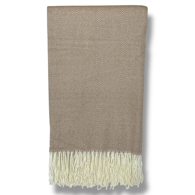 Cozy Brown Fringe Throw Blanket