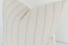 Benson tan and cream dash stripe pillow cover, view 4