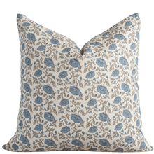 Mabel blue floral pillow cover from the Amelia set