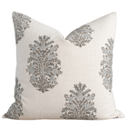Vanya Floral Block Printed Pillow Cover | Blue, Green