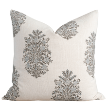 Vanya Floral Block Printed Pillow Cover | Blue, Green