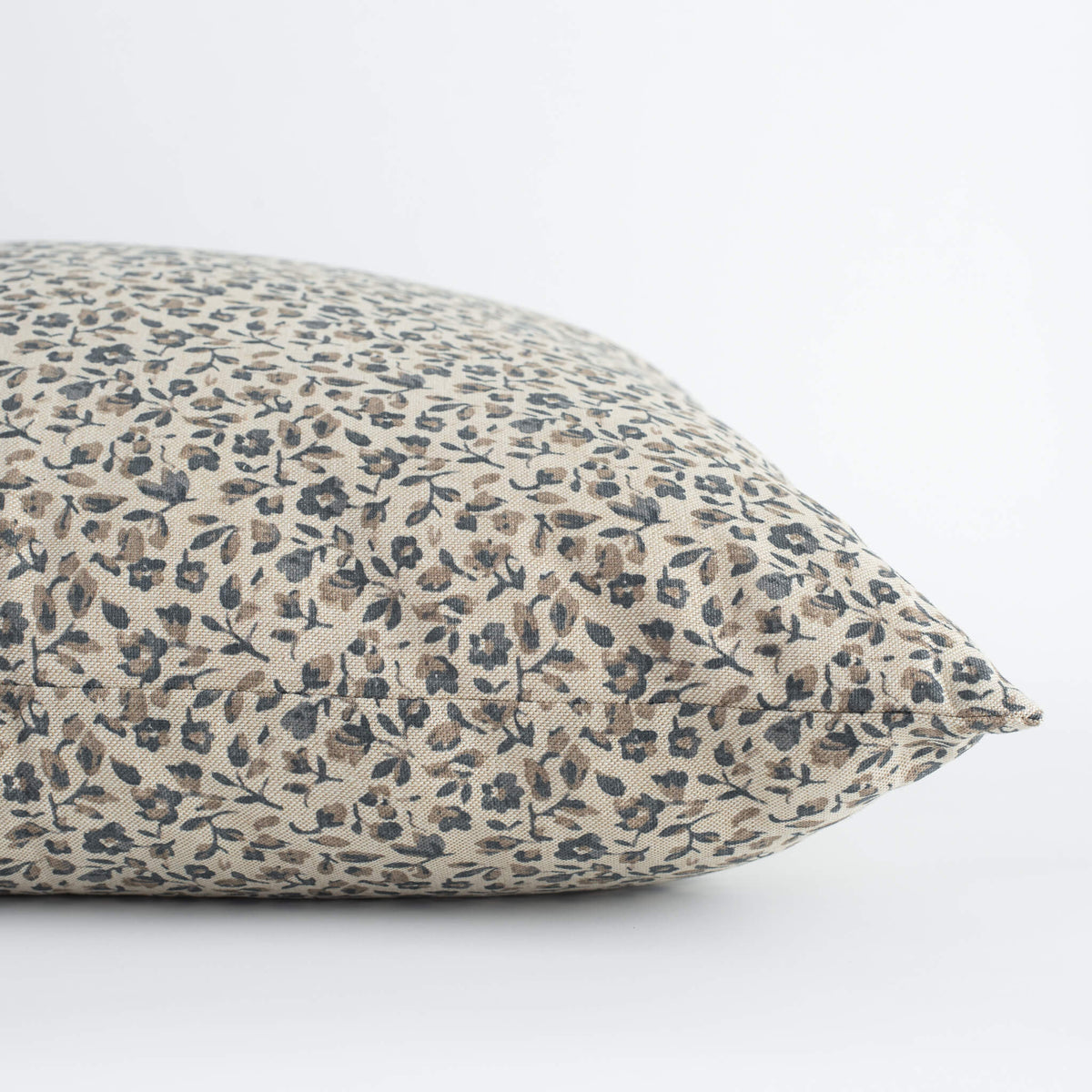 Adeline blue floral pillow cover styled for fall