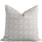 Camille neutral botanical pillow cover in charcoal and taupe on ivory