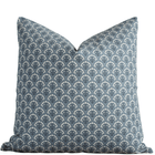 Noelle indigo floral pillow cover with ivory blooms
