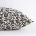 Celine blue vine floral pillow cover close-up