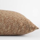 Louisa brown neutral floral pillow cover close-up
