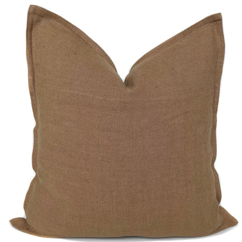 Brown Linen Pillow Cover 