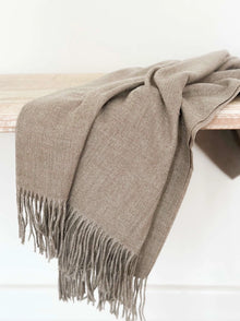 Soft Brown Fringe Throw Blanket