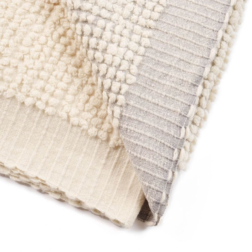 Butterscotch white textured plush merino handloom throw – One Affirmation
