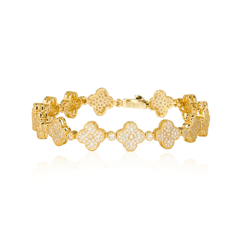 Gracie Clover Tennis Bracelet with CZ stone clover design