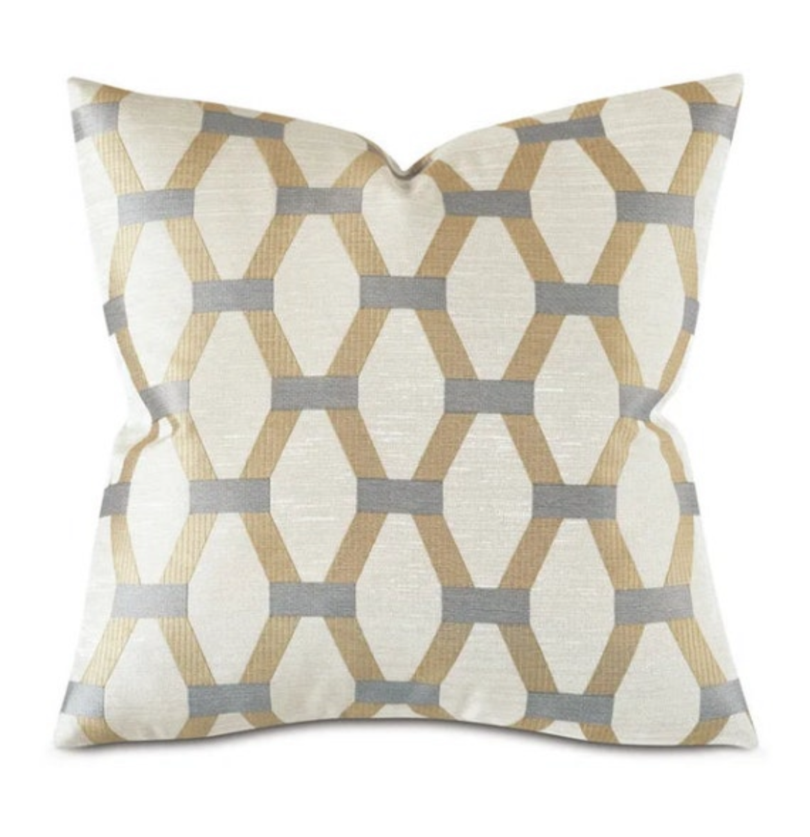 Algarve Gold and Silver Embroidered Hexagon Pillow Cover – view 12