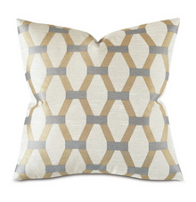 Algarve Gold and Silver Embroidered Hexagon Pillow Cover – view 12
